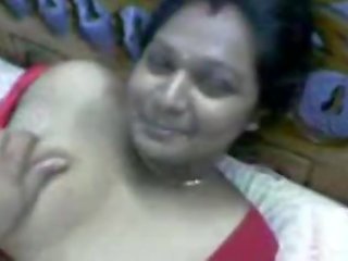 Indian inviting Desi Aunty In Red Dress